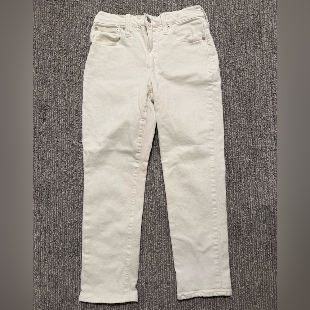 Madewell The Perfect Vintage Jean 25P White High Rise Straight Leg Denim